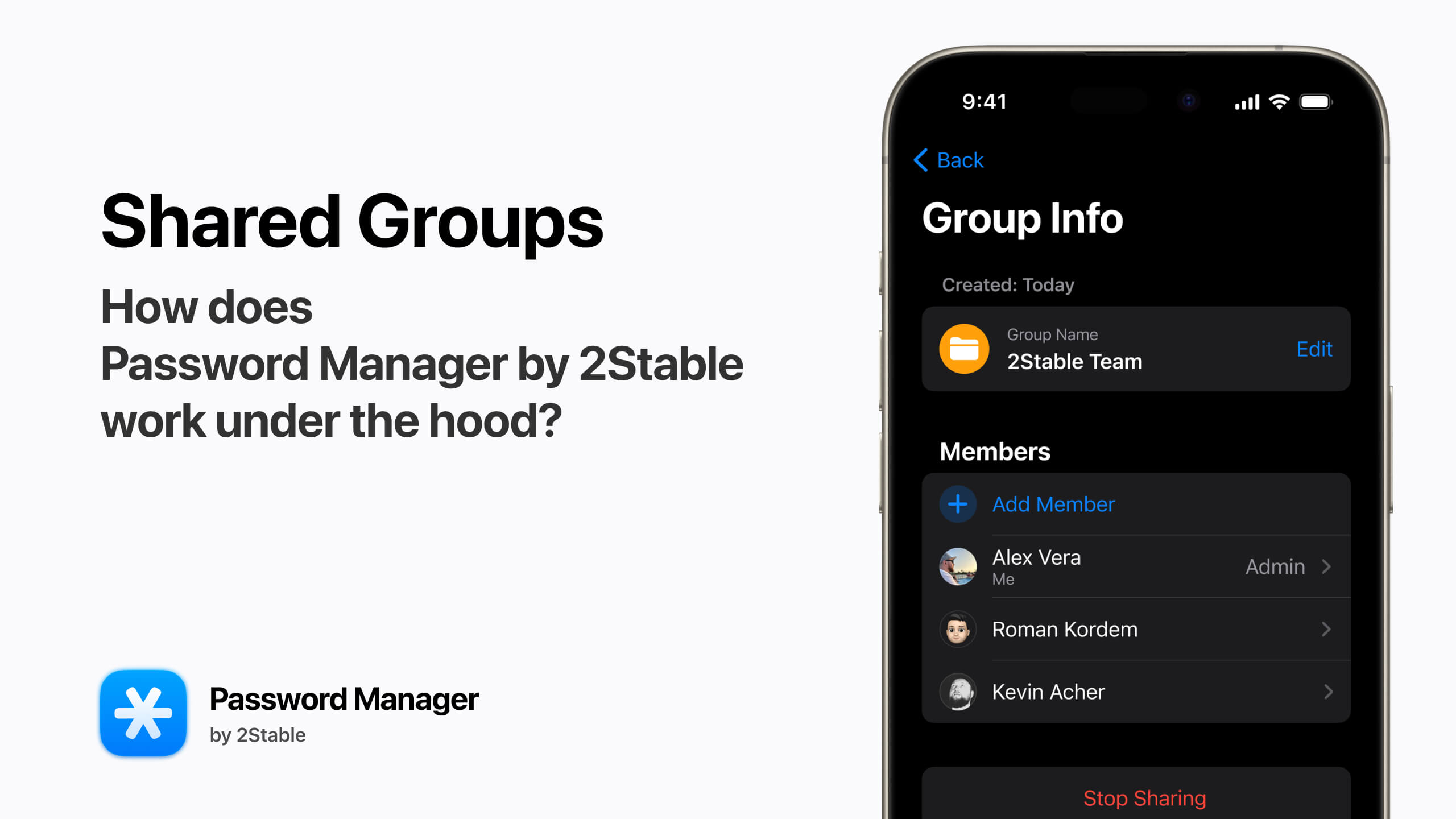 How does Password Manager by 2Stable work under the hood? Part 3, The Shared Groups.